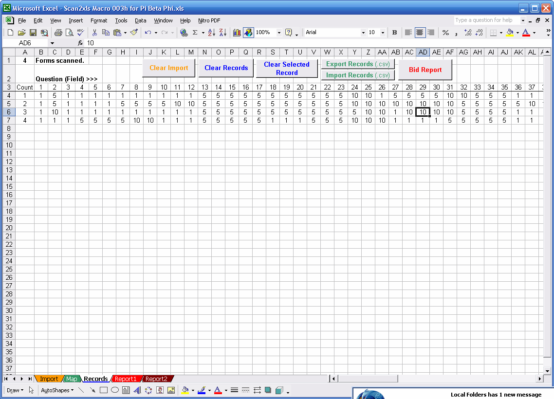 Rush ballots in Excel